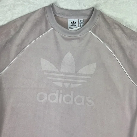 Adidas Light Purple Velour Trefoil Short Sleeve Logo Tee Dress